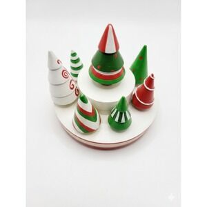 Our America Christmas Tree Candle Capper Jar Topper Stay-On-Tops Rare Ceramic